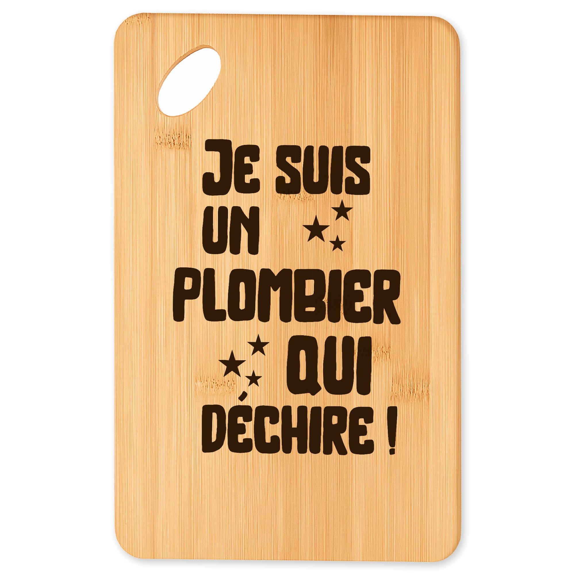 Planche à découper Plombier 8 résistante en bambou naturel