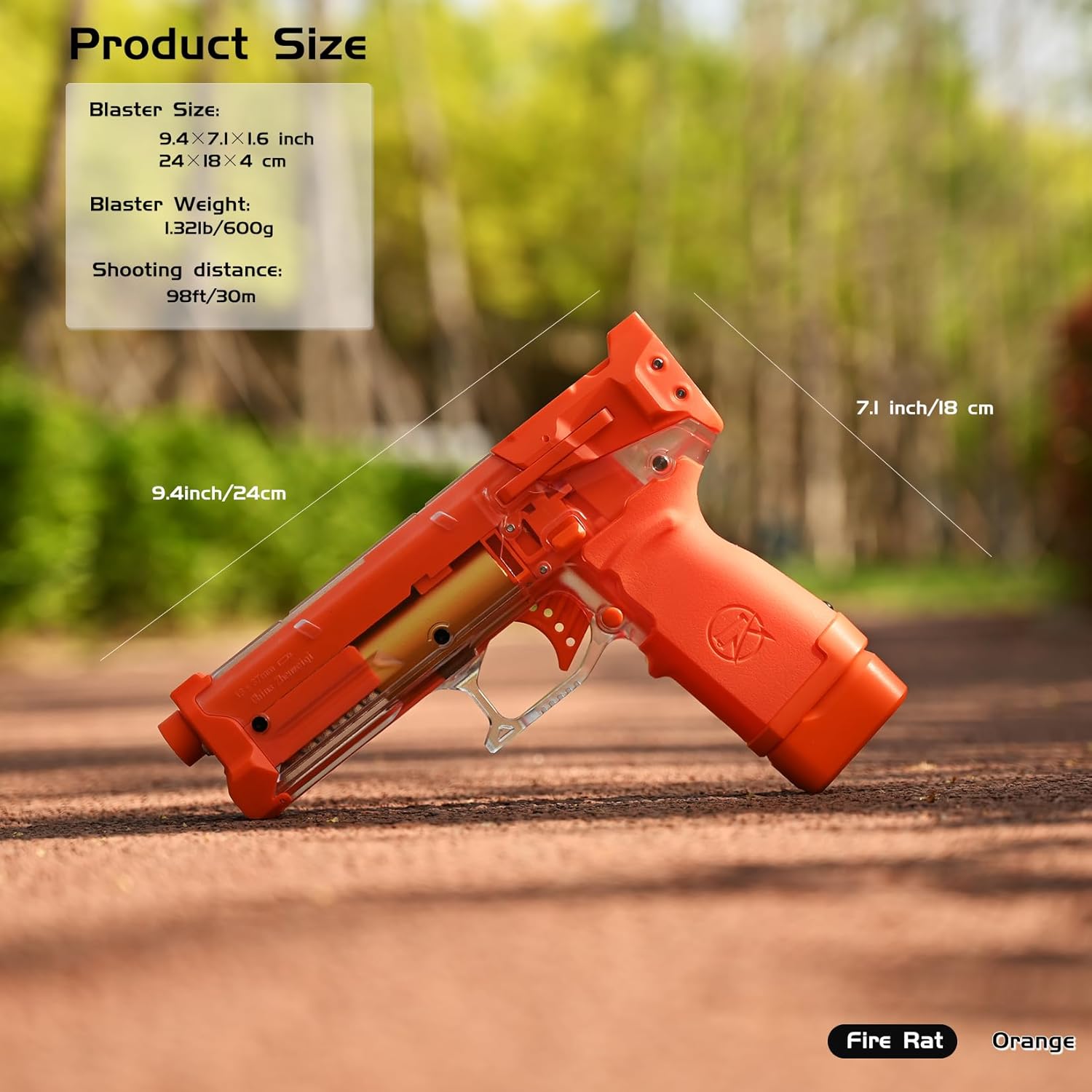 Zhenweiqi Fire Rat Soft Dart Blaster, Premium Half Dart Blaster Soft Bullet Blaster for Adults, Teens Includes Magazine & 20 Half-Length Darts, Toy Pistol Blaster 82 ft Range S200 (Orange)