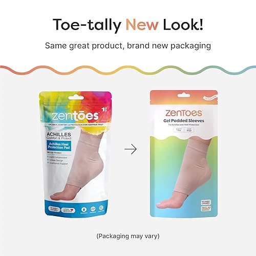 Miniatura 9 de ZenToes- Calcetines de manga acolchada de compresión Protector de talón y tendón de Aquiles para bursitis tendinitis dolor 1 par