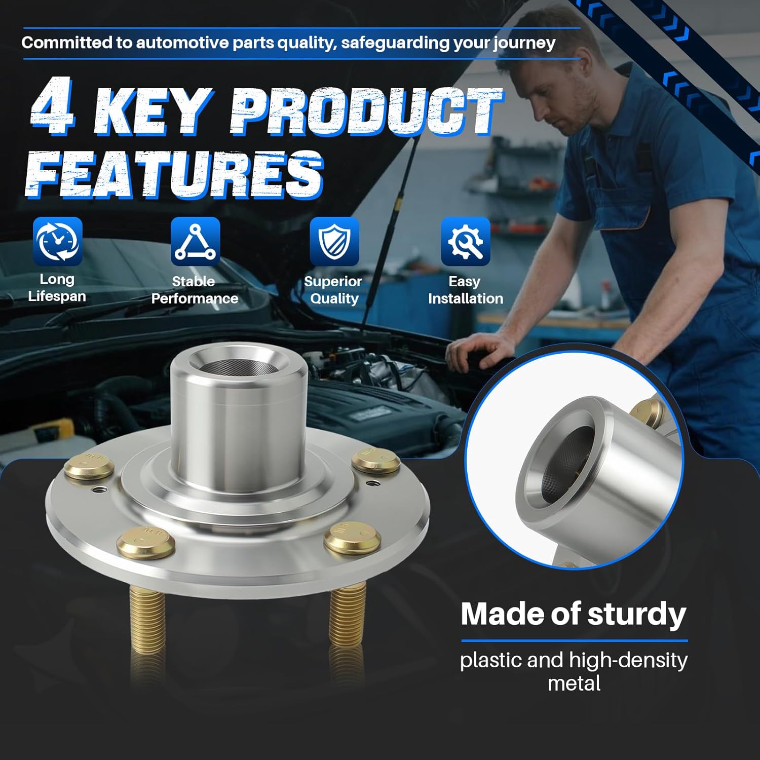 AUTOKAY Front Wheel Hub and Bearing Kit for Honda Civic DX EX GX LX 2012-2015 44600-TR0-A00 Front Wheel Hub Bearing Kits, 2Pcs