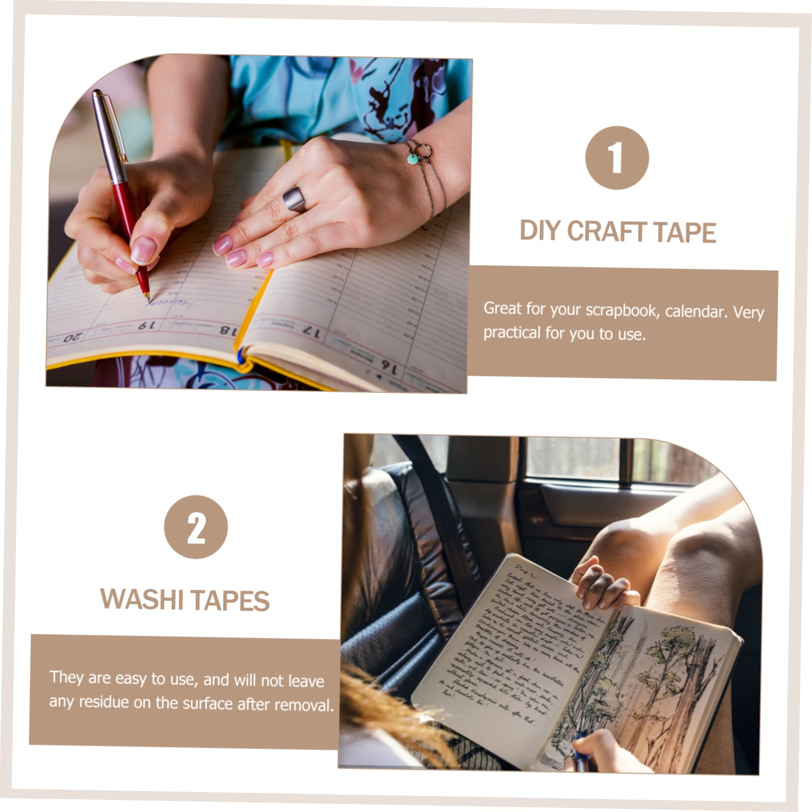 EXCEART 18rollos Cinta Washi Decorativa De Varios Estilos para Manualidades y Scrapbooking Adhesiva y Versátil para Diario y Proyectos