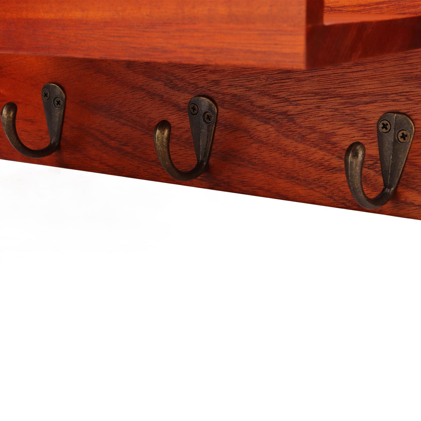 Soporte para estante de pared para guitarra, estante de madera con marco de hierro y almohadillas de silicona, soporte de guitarra multifunción 4 en 1 para guitarras acústicas y