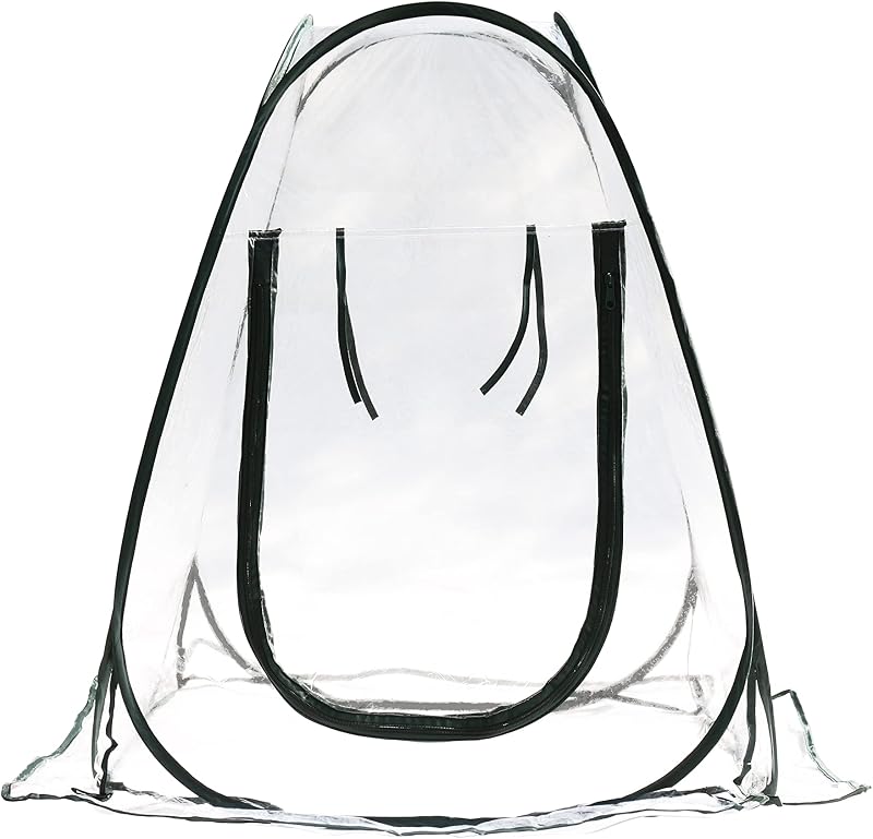 Gardzen - Paquete de 2 tiendas de campaña desplegables de 27 x 27 x 31 pulgadas, mini invernadero portátil con cubierta con cremallera para plantas, flores y plántulas de interior y exterior