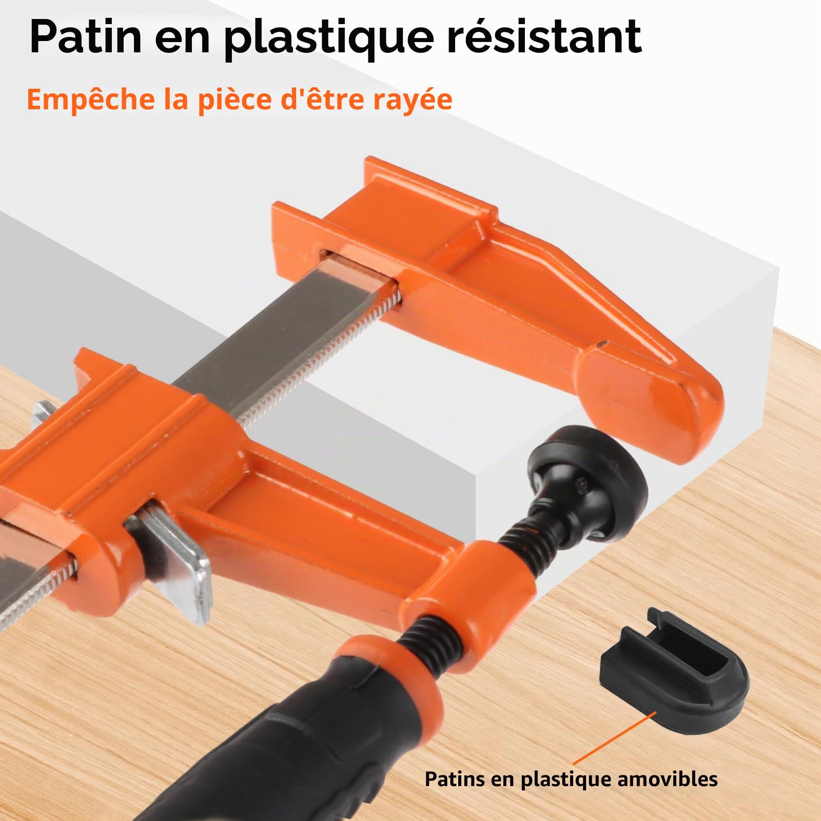 YAYODS Lot de 3 Serre-Joint à Visser 400 mm - Serre-Joint de Menuisier Ouverture 300 mm - Presse à Vis Profondeur 60 mm - Outil de Fixation en Métal Robuste pour Travail du Bois, Collage et Bricolage