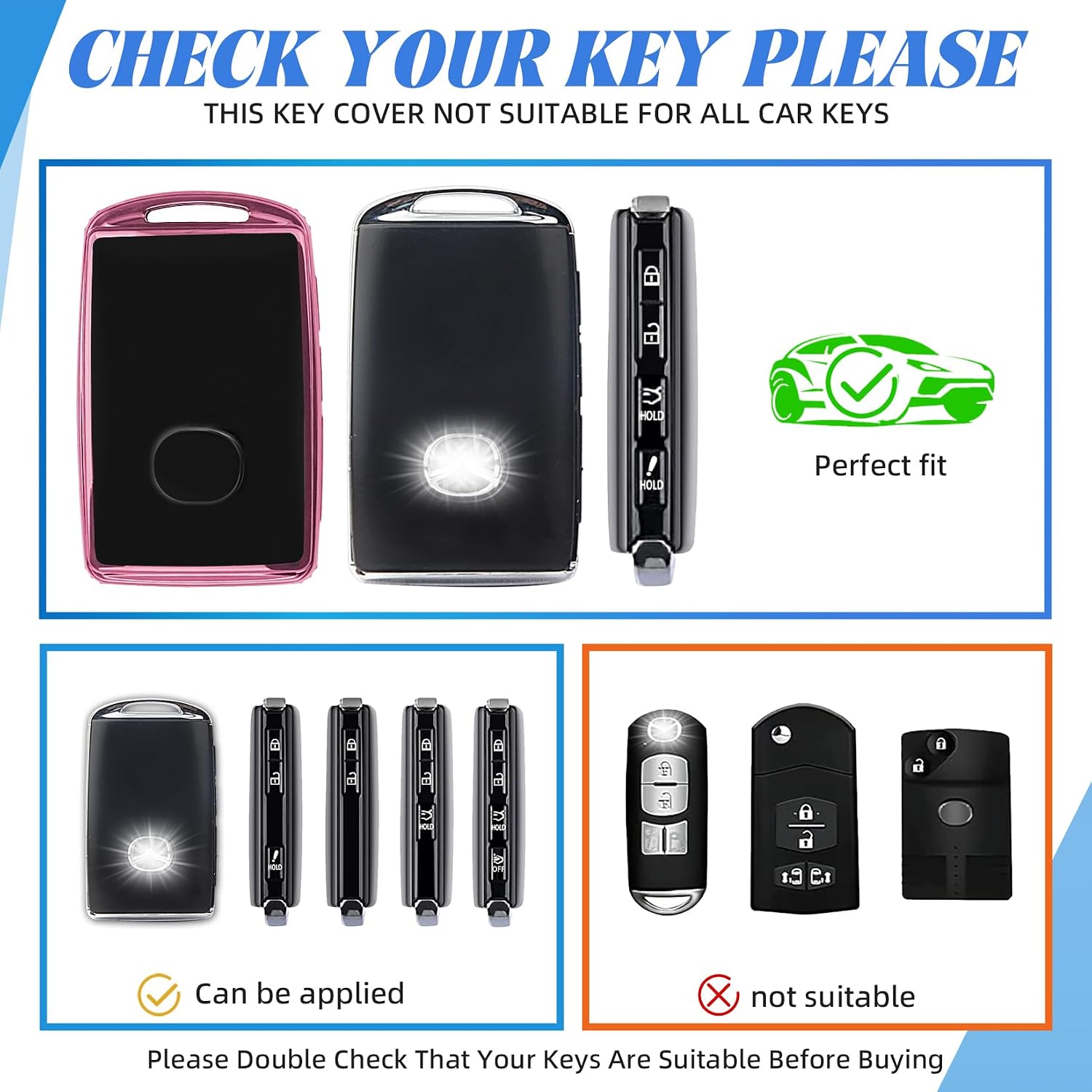 MILD EAST for Mazda Key Fob Cover with Keychain image 2
