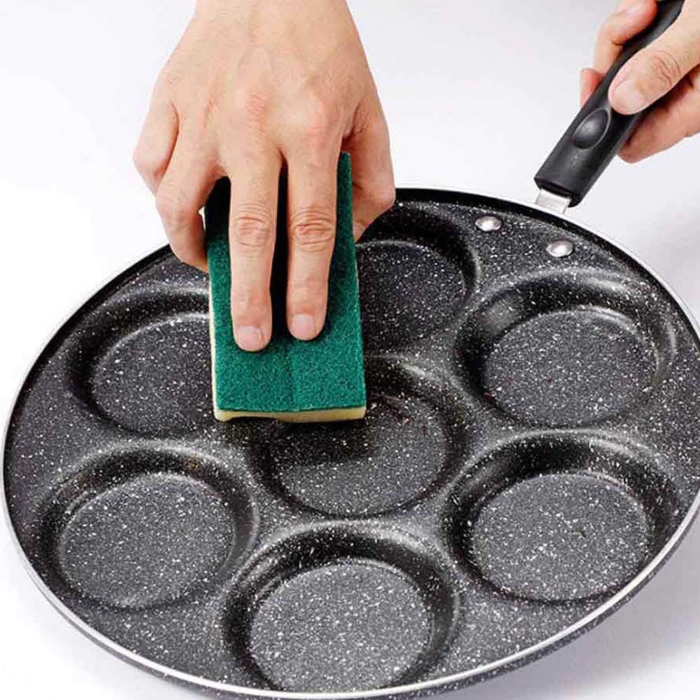 CANDeal Aluminiowa patelnia z 7 miseczkami do smażenia jajek nieprzywierająca szwedzkie naleśniki, plett, krepa, patelnia do smażenia na wiele jajek