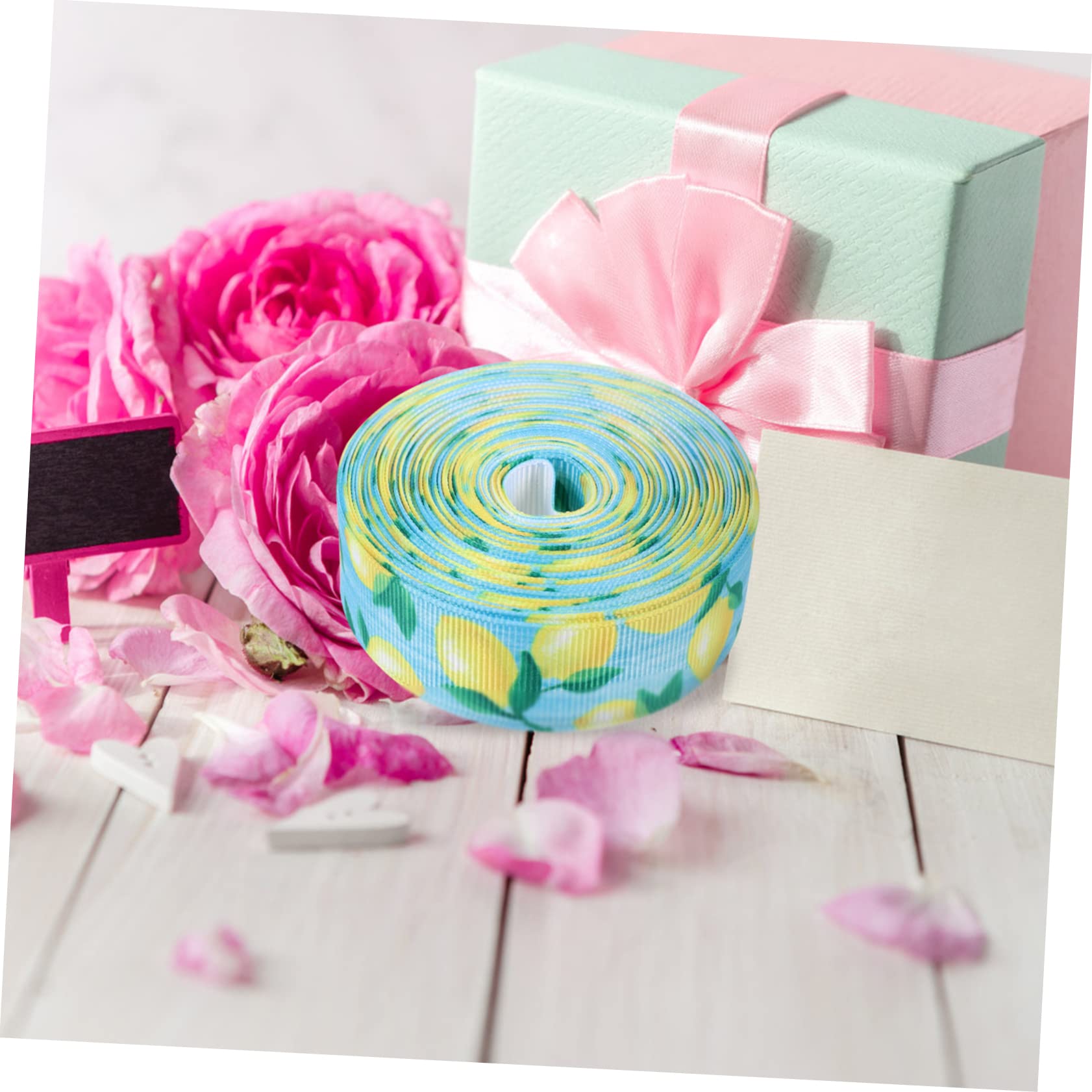 Didiseaon 5 Rollos Cinta De Limon De Suministros Para Manualidades Arreglos Cintas Cinta De Cinta Artesanal De Bricolaje Arpillera Primavera Bolsa De Flores Poliéster