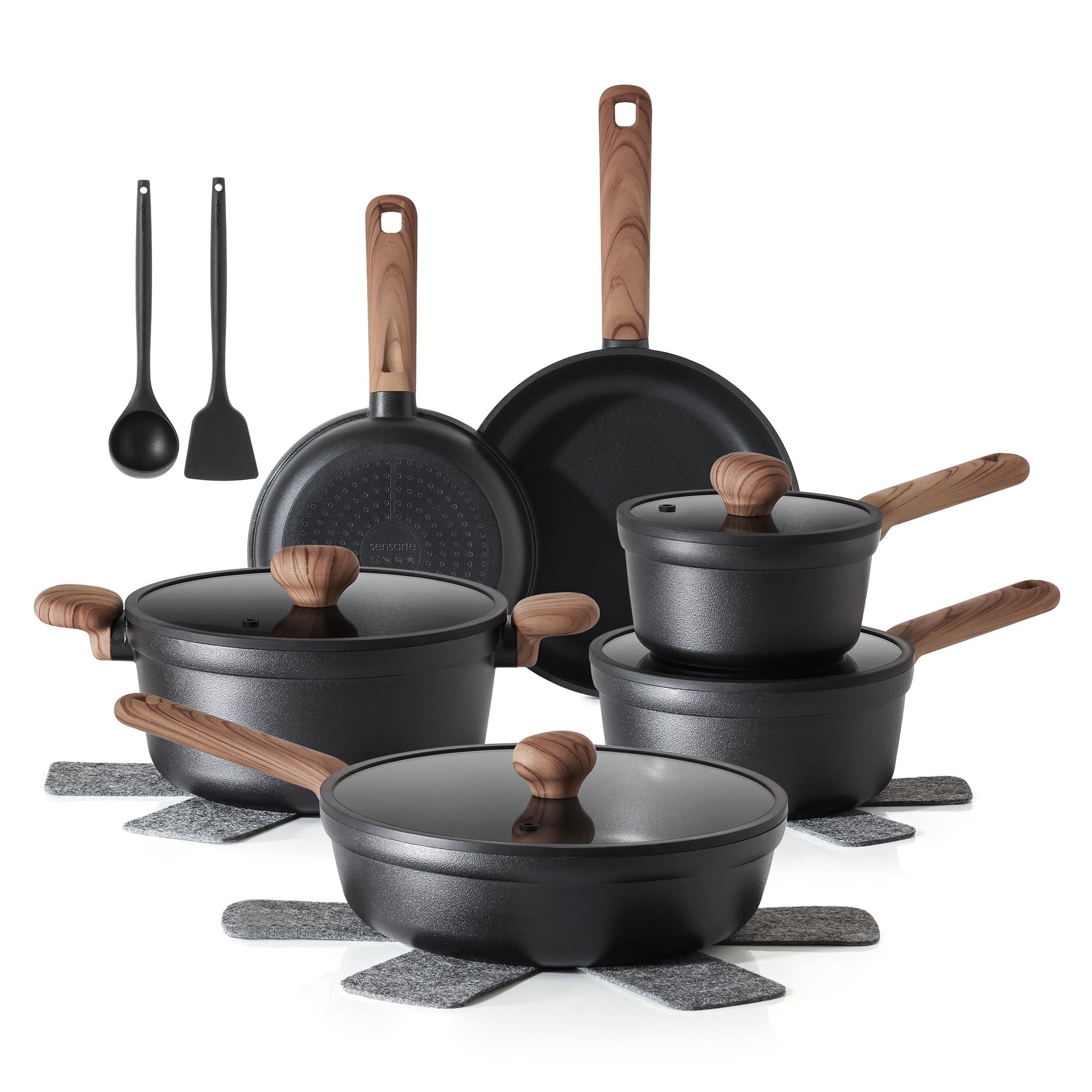 SENSARTE Nonstick Pots and Pans Set 17pcs