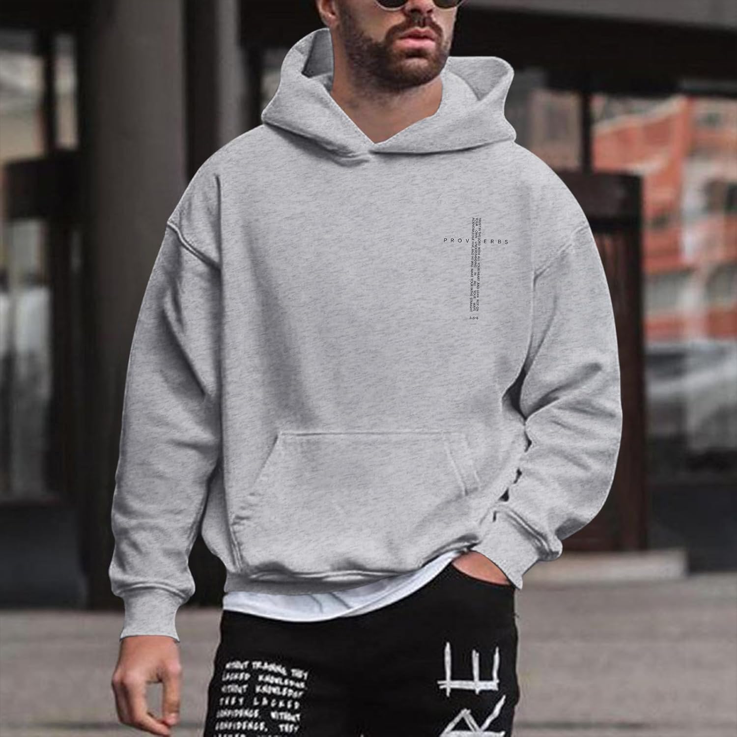 Christian Hoodies for Men Inspirational Religious Faith Cross Sweatshirts Vintage Bible Verse Graphic Hoodie Pullover