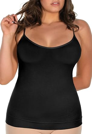 Women Plus Size Shapewear Tank Top Compression Tank Tummy Control Scoop Neck Camisole Tops Seamless Cami Tops