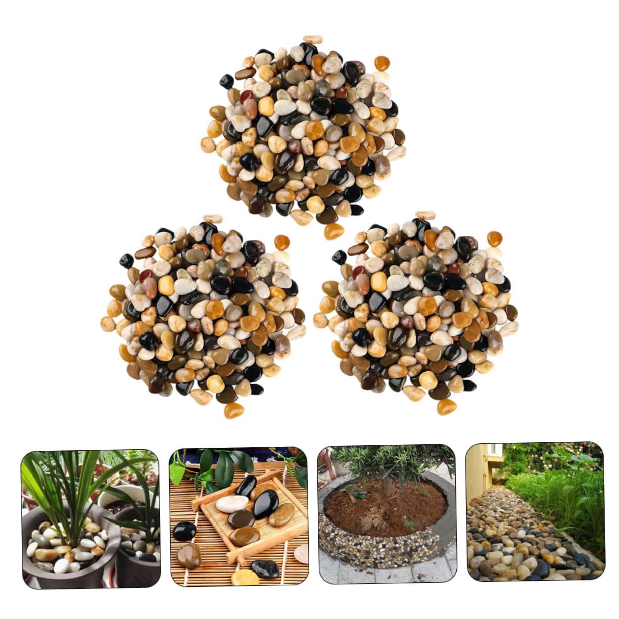 3packungen Natursteine Für Dekoration Kieselsteine Für Aquarium Pflanzgefäße Und Garten Als Vasenfüller Und