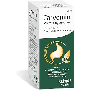 Carvomin Digestive Drops 50ml Solution | For bloating, bloating and stomach cramps, with only 3 medicinal plants and natural 