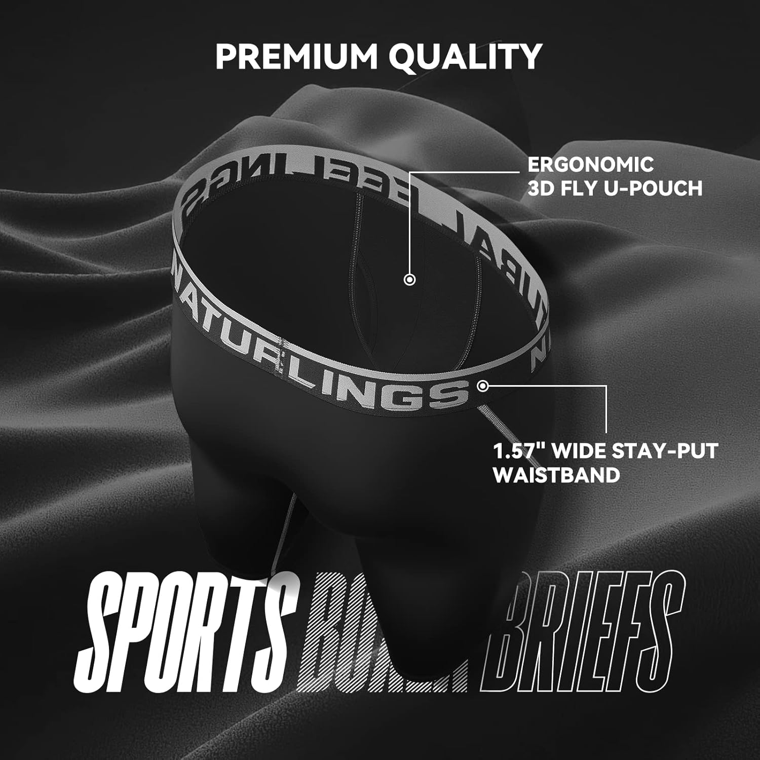 Natural Feelings Mens Underwear Boxer Briefs Long Leg 9 Inch Performance Boxer Briefs for Men - Image 4