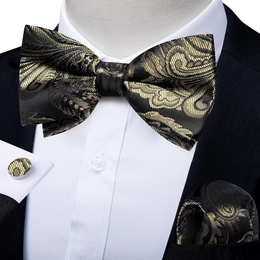 JFDBGU Pre-tied Bow Ties Adjustable Paisley Bowtie Shirt Decor Wedding Business Party Knots Men Cufflink