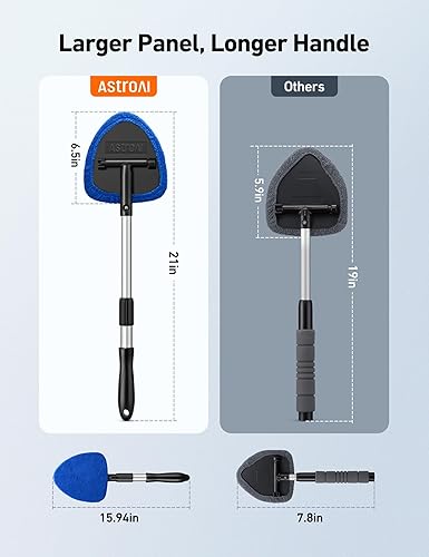 Vista 3 de AstroAI - Limpiador de parabrisas, limpiador de microfibra para ventanas de automóviles con 4 almohadillas de microfibra reutilizables, lavables