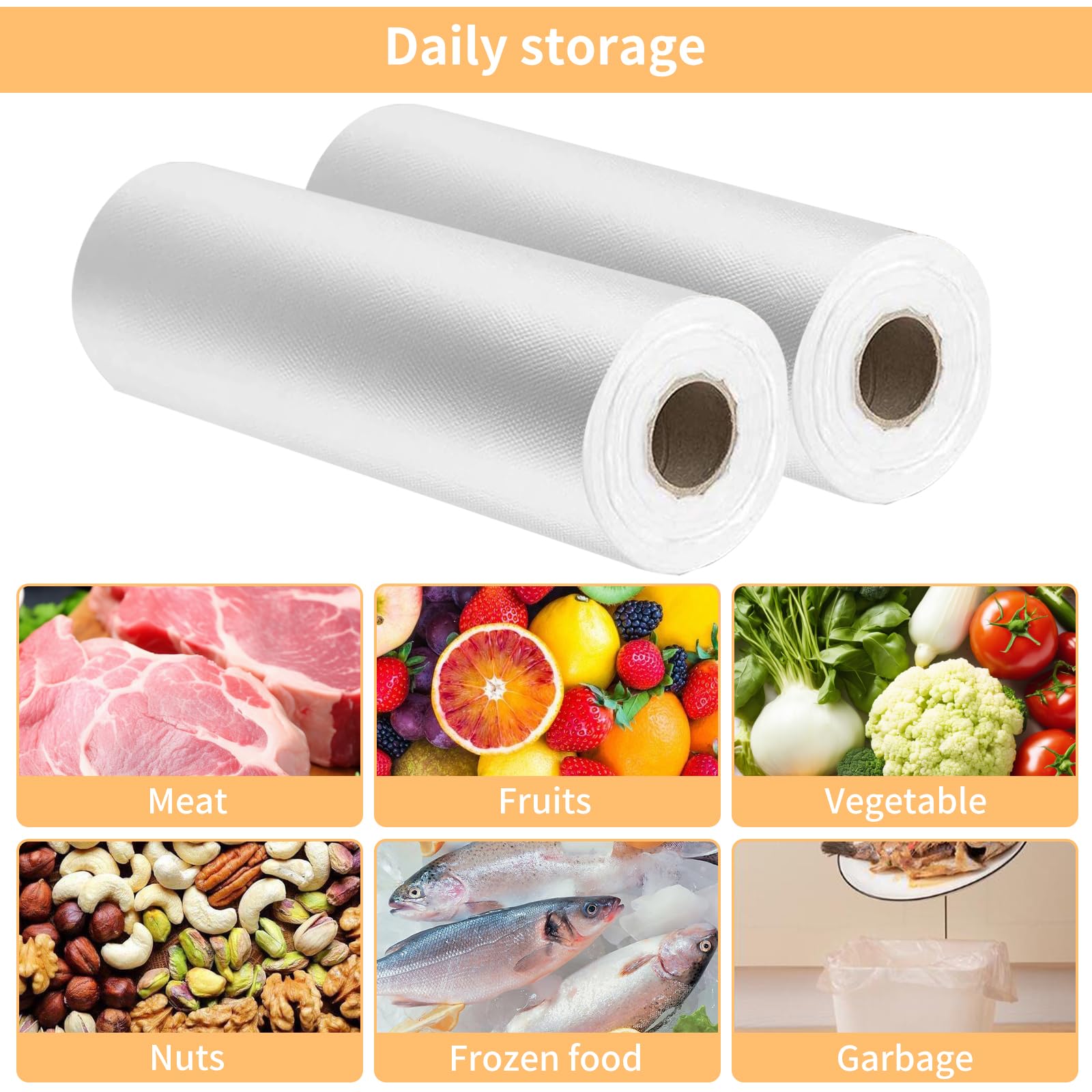 Bolsas de plástico transparente para almacenamiento de alimentos, 12 x 16 pulgadas, 350 bolsas/rollo, para verduras, pan.