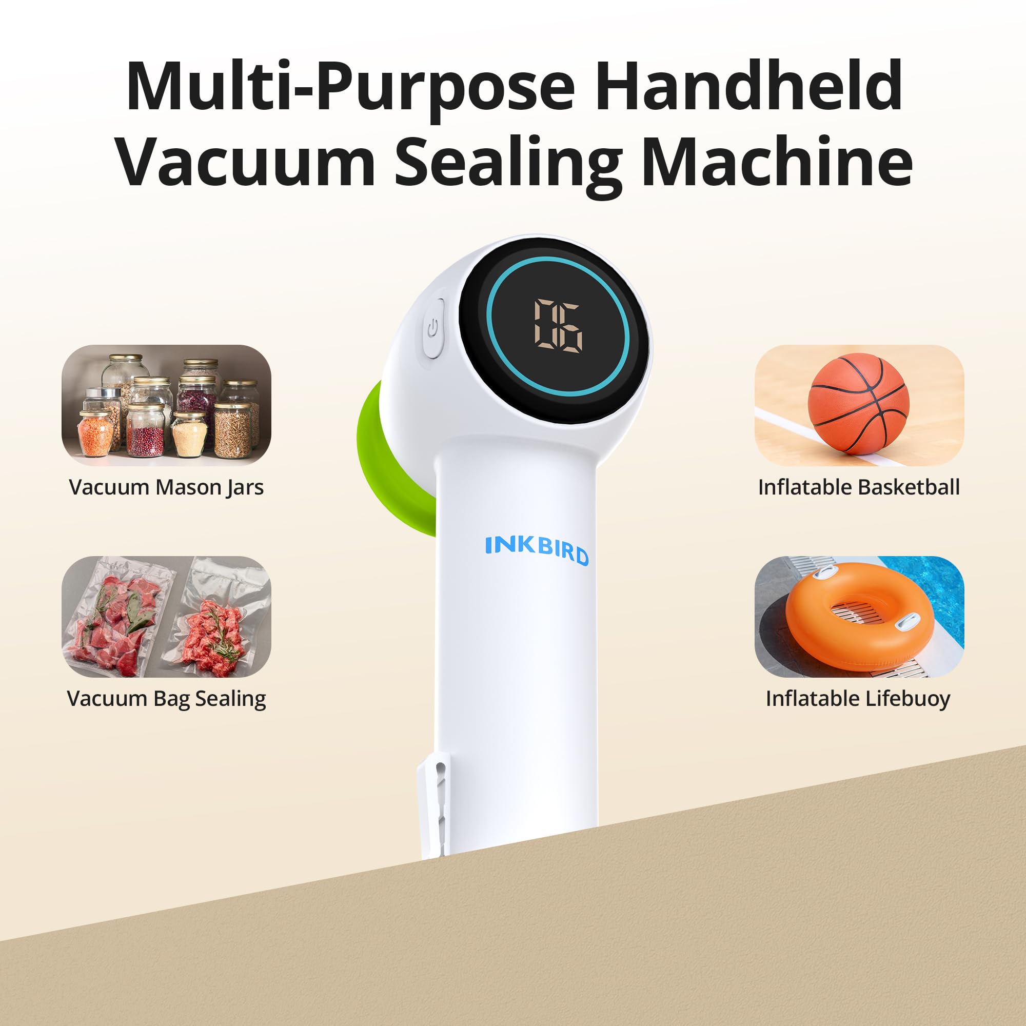 INKBIRD Vacuum Sealer Machine Automatic Sealing 85KPa for Food Preservation Dry & Moist Sealing Modes Built-in Cutter Starter Kit Easy Cleaning Stainless Steel Panel Compact Design INK-VS02 EU Plug 3