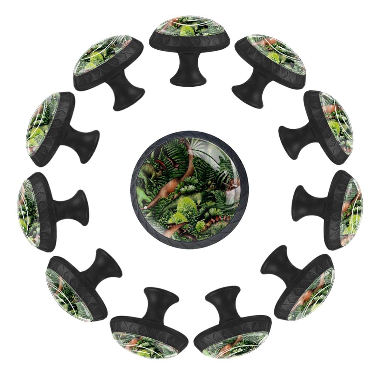 Bouton de meuble dinosaure noir pour décorer une chambre d'enfant aventureuse