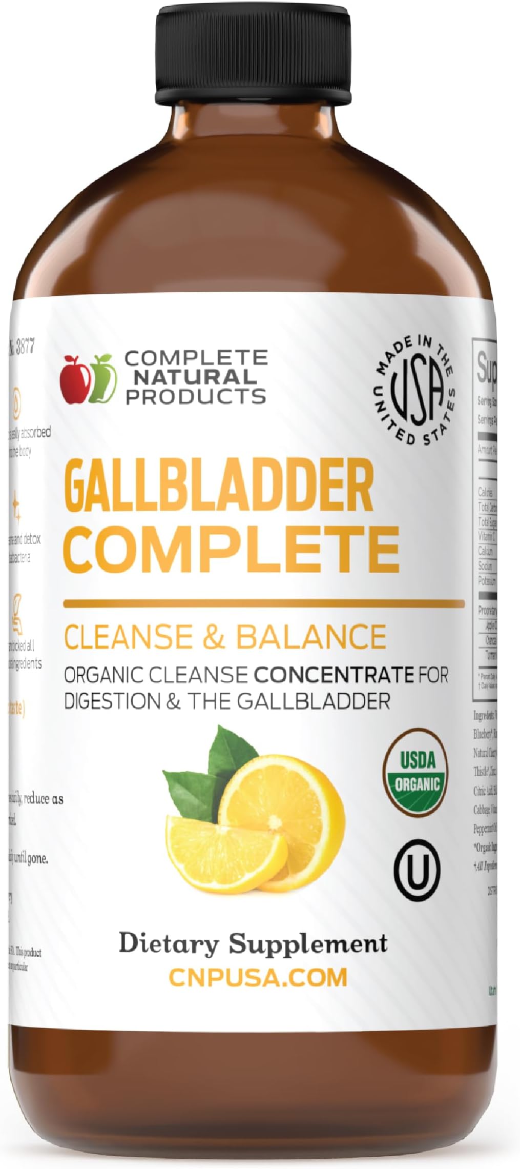 Complete Natural Products Gallbladder 8oz - Organic Liquid Gallstones Cleanse, Support, & Sludge Formula Supplement