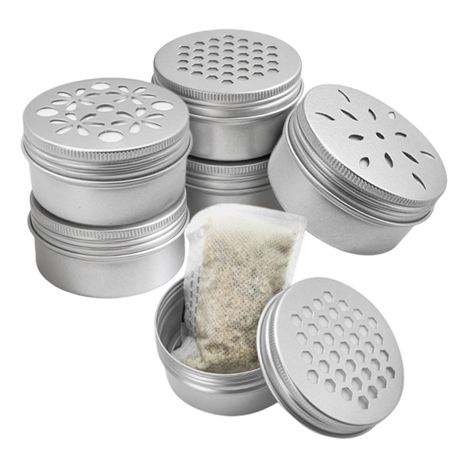 Smell Training Kit 6 Piece Metal Ventilation Container