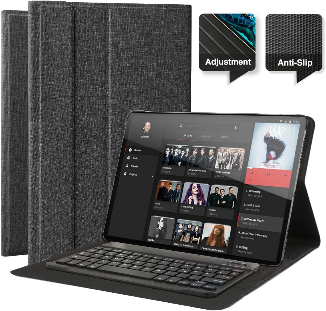 ProCase iPad Pro 12.9 Keyboard Case 2021 2020 2018, Slim Shell Lightweight Cover with Magnetically Detachable Wireless Keyboard and Pencil Holder for iPad Pro 12.9 Inch 5th 4th 3rd gen -Black