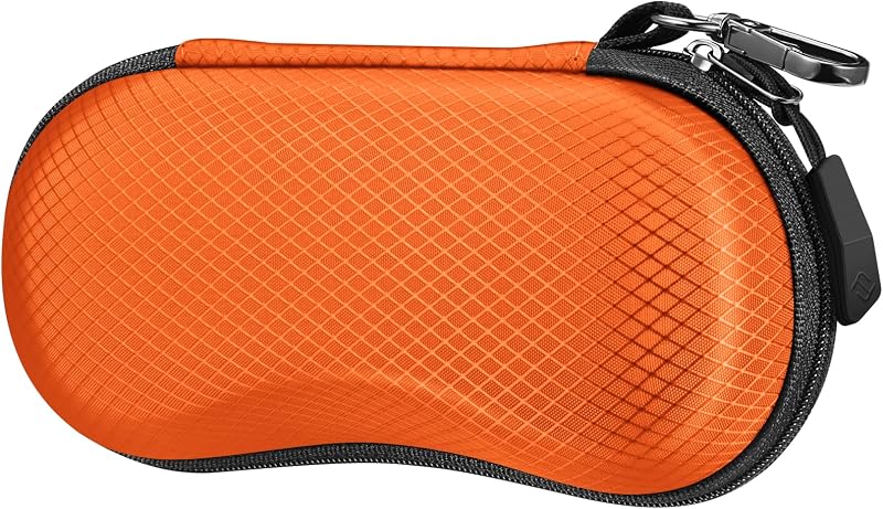 FINTIE Estuche para lentes de sol, Estuche rígido para lentes zapatillas a Prueba de Golpes con Carcasa de EVA | Mosquetón de metal, soporte para lentes con cremallera, protección confiable, funda de almacenamiento para viajes, para hombres y mujeres