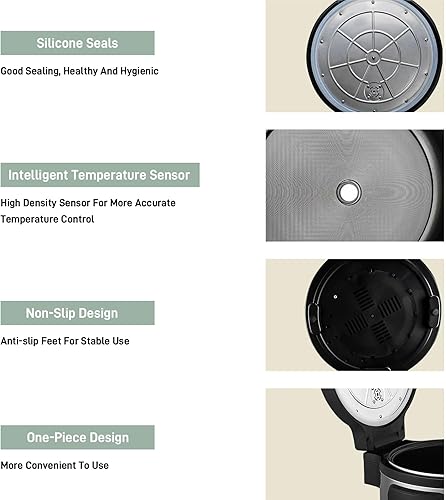 Miniatura 7 de Máquina comercial de tapioca Boba Maker Pearl Cooker, 12L automático antiadherente con pantalla táctil, olla de té de burbujas Boba para té Boba Tea