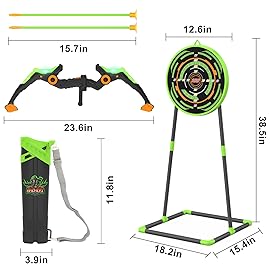 Kmuxilal Kids Bow and Arrow Set with LED Flash Lights, 10 Suction Cup Arrows, Quiver and Fluorescence Standing Target-Perfect Indoor and Outdoor Archery Set Toy Gift for Boys and Girls Ages 4-12