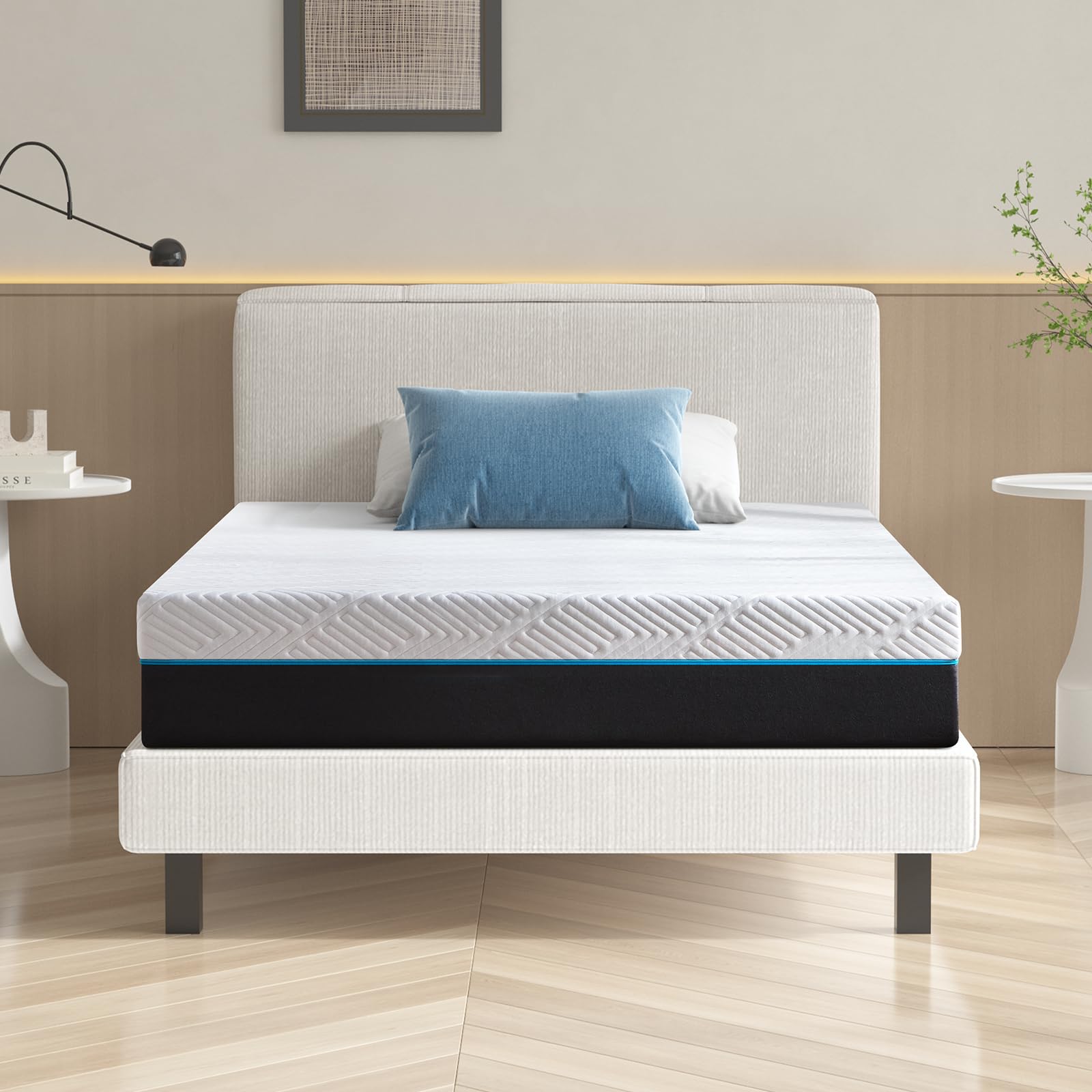 6-inch Gel-Infused Ultra-Comfort Supportive and Medium Firmness Memory Foam Mattress, Black Twin Mattress image 5