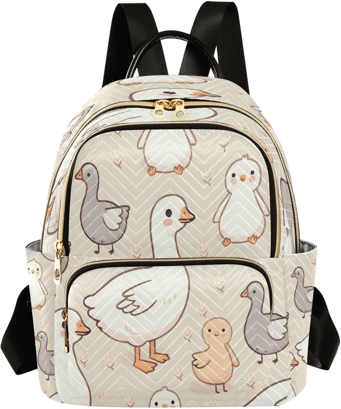 ALAZA Cute Geese Duck Mini Backpack Purse for Women Travel Bag Lightweight Shoulder Bag Fashion Daypack