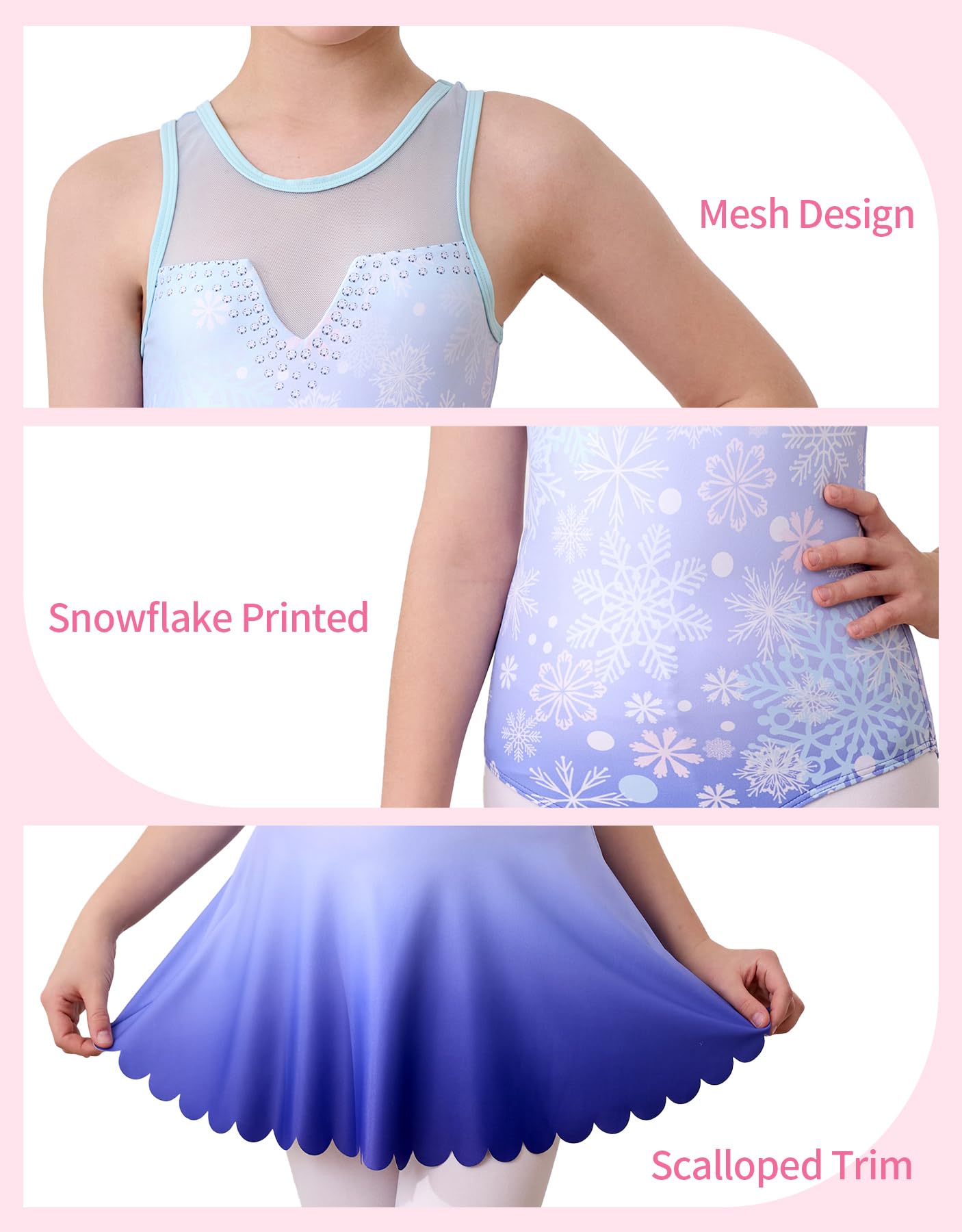beautyin Justaucorps de gymnastique pour filles avec jupe sans manches – Robe de danse classique – Tenue de 4 à 10 ans