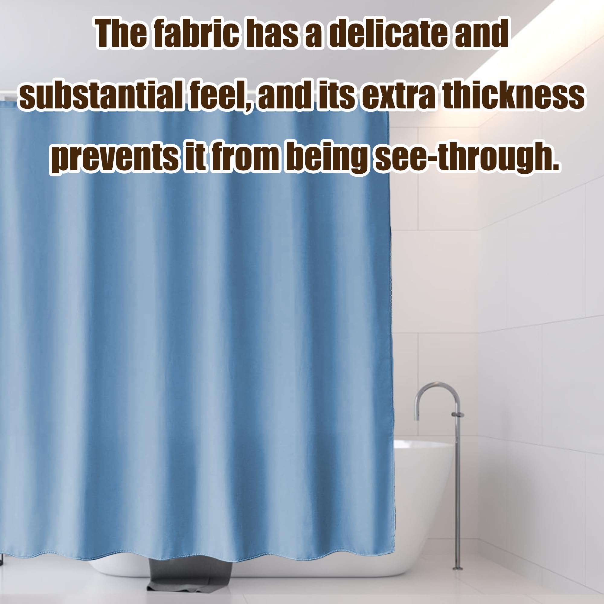 Tenda per Doccia 110 x 220 cm Morbido Tessuto di Qualità Alberghiera, Leggero Tenda Doccia in Poliestere con Ganci Antiruggine Adatte per Armadi, Lavatrici e Cucine, Blu Scuro