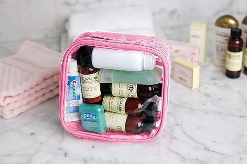 Miniatura 9 de EzPacking Bolsa de aseo de viaje transparente aprobada por la TSA 3-1-1 para llevar o cuarto de galón, bolsa transparente para líquidos para