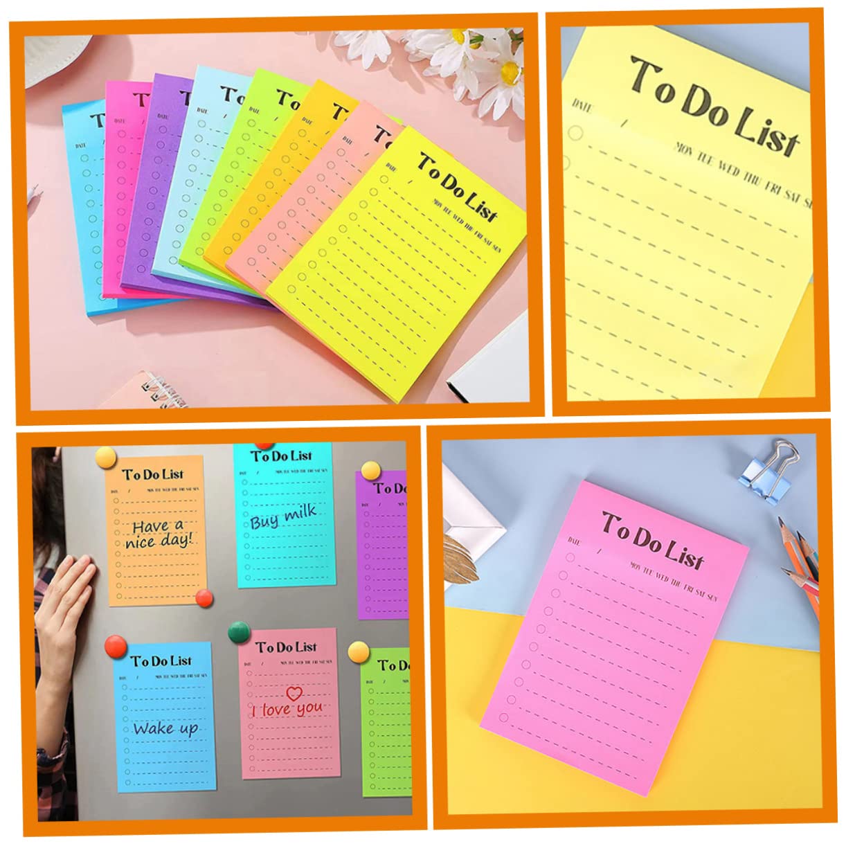 Ciieeo Notas Adhesivas de Papel Fluorescente Blocs de Notas Autoadhesivos Pegatinas para Escolares Accesorios para Blocs de Compactos para Planificación y Organización