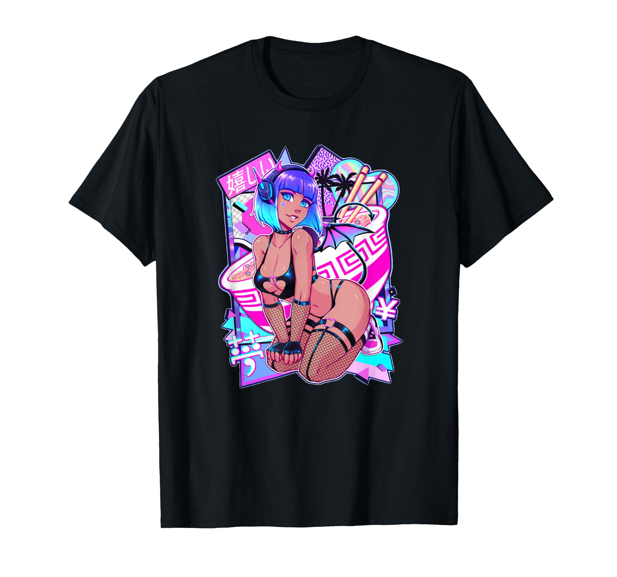 Sexy Anime Girl Japanese Sexy Demon Girl Cosplay T-Shirt Small