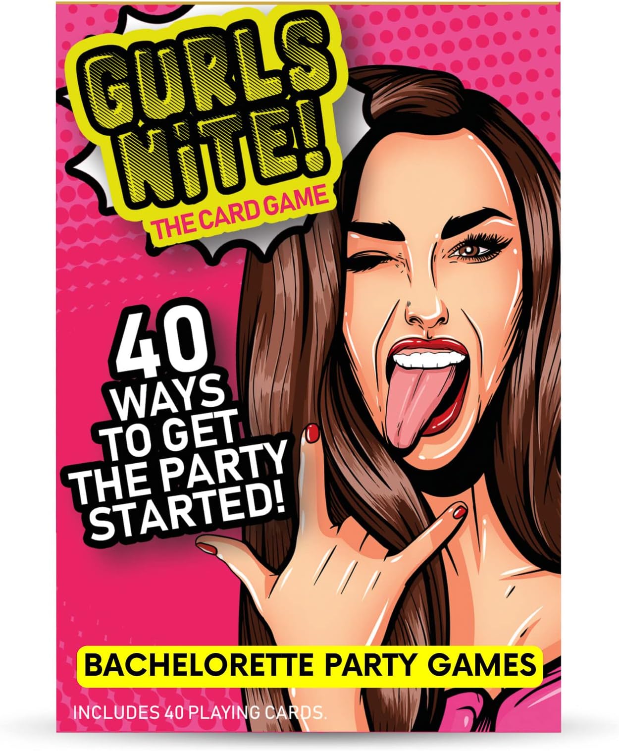 GURLS NITE Bachelorette Party Games - Fun Bachelorette Game with 40 Playing Cards - Hilarious Girls Night Games for Women & Bachelorette Party Favors