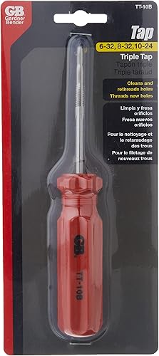 Miniatura 2 de Gardner Bender TT-10B Electricians Tapping and Rethreading herramienta, 3 tamaños de grifo 6-32, 8-32 y 10-24