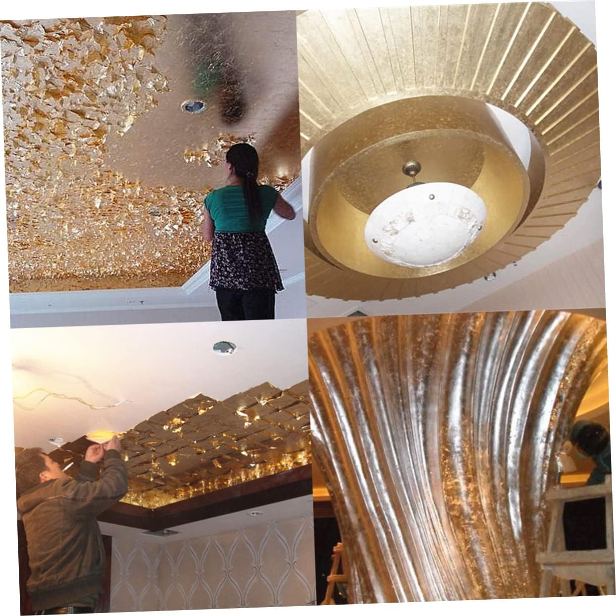 Gold Foil Sheets 100pcs Copper Leaf Xmas DIY Decor