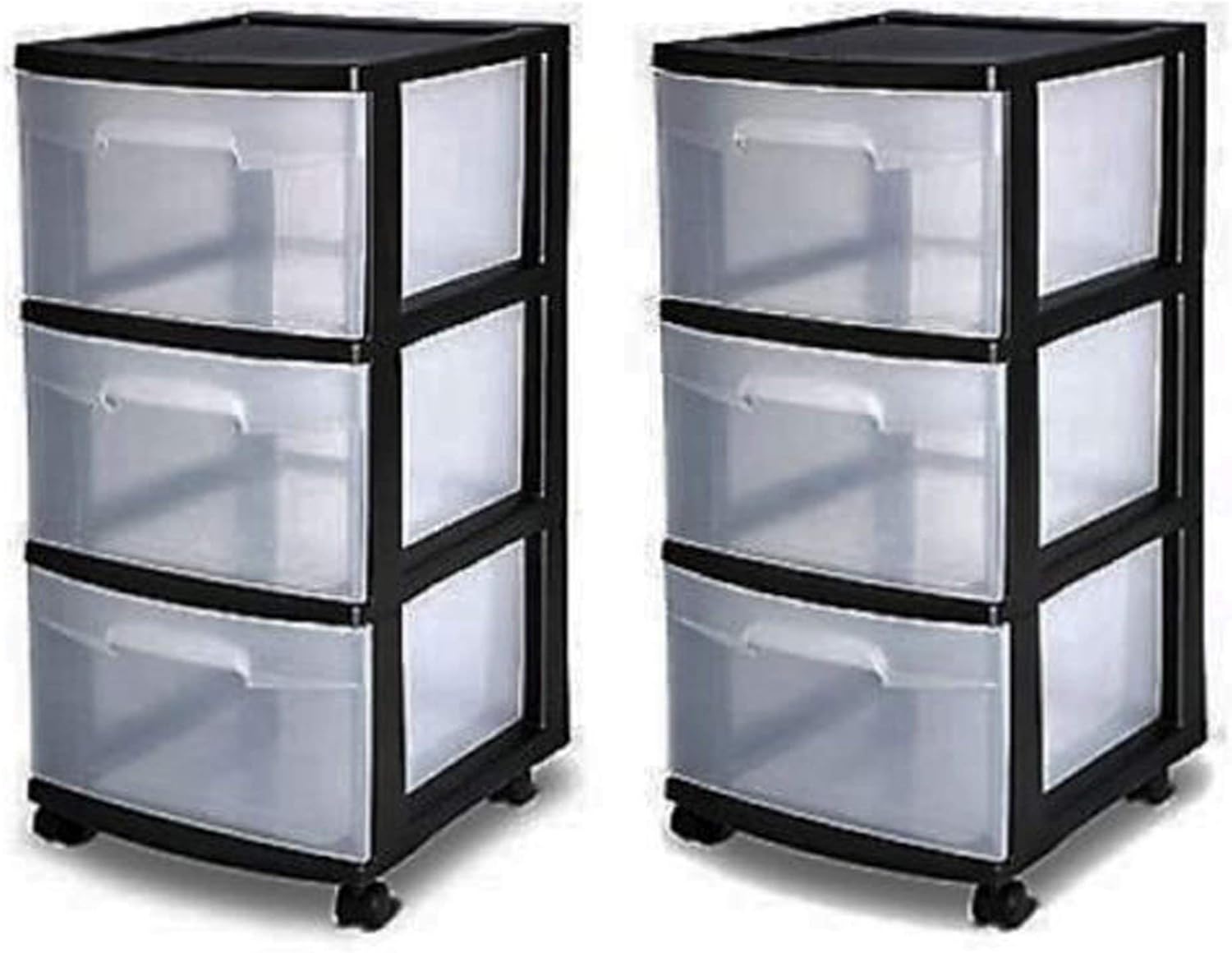 3 Drawer Organizer Cart Black Plastic Craft Storage