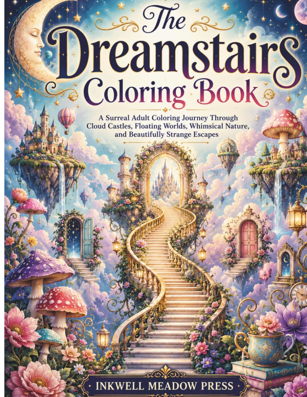 The Dreamstairs Coloring Book: A Surreal Adult Coloring Journey Through Cloud Castles, Floating Worlds, Whimsical Nature, and Beautifully Strange Escapes