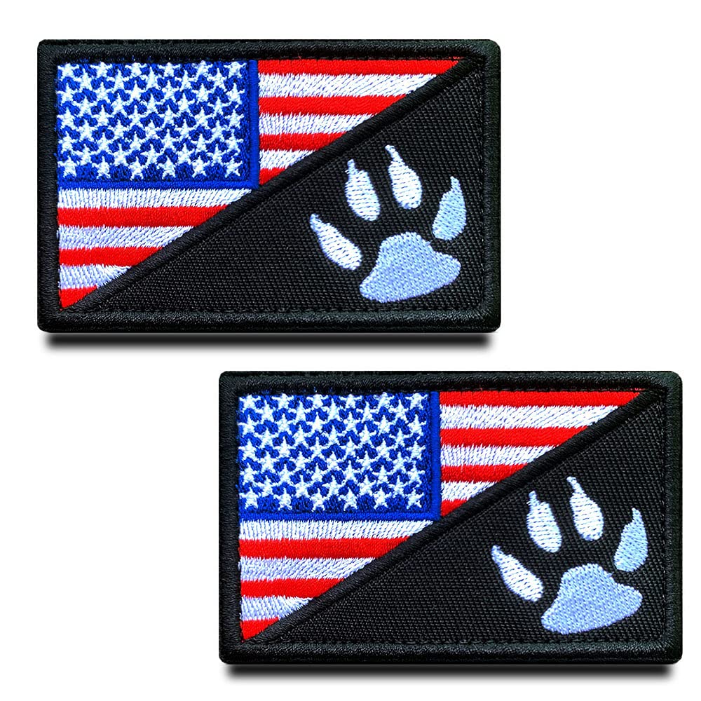 Écusson brodé drapeau américain tactique pour les randonnées avec votre grand chat