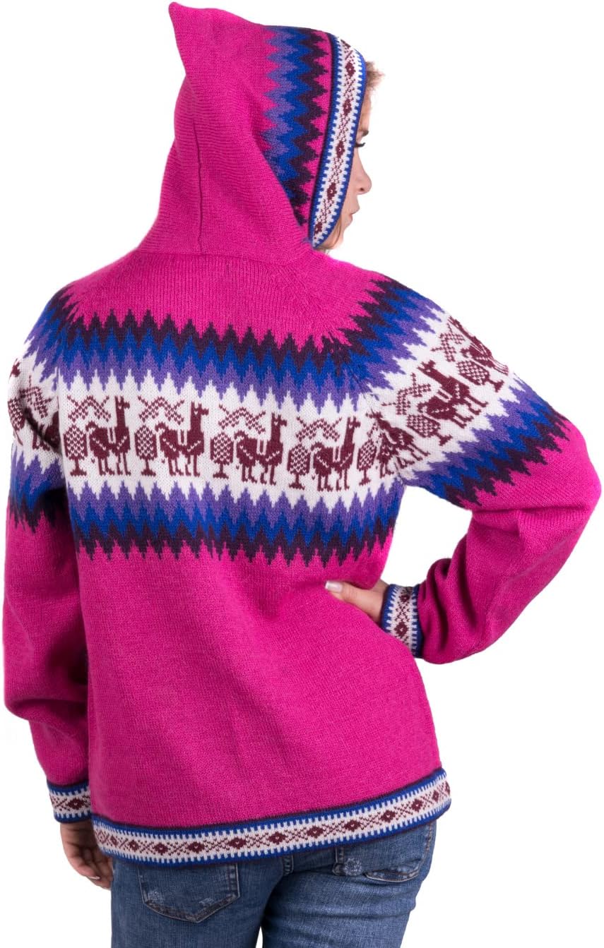 Gamboa Alpaca Cardigan Sweater for Women Hooded Knit Fall Winter Lady Womens Lightweight Sweaters - Image 5