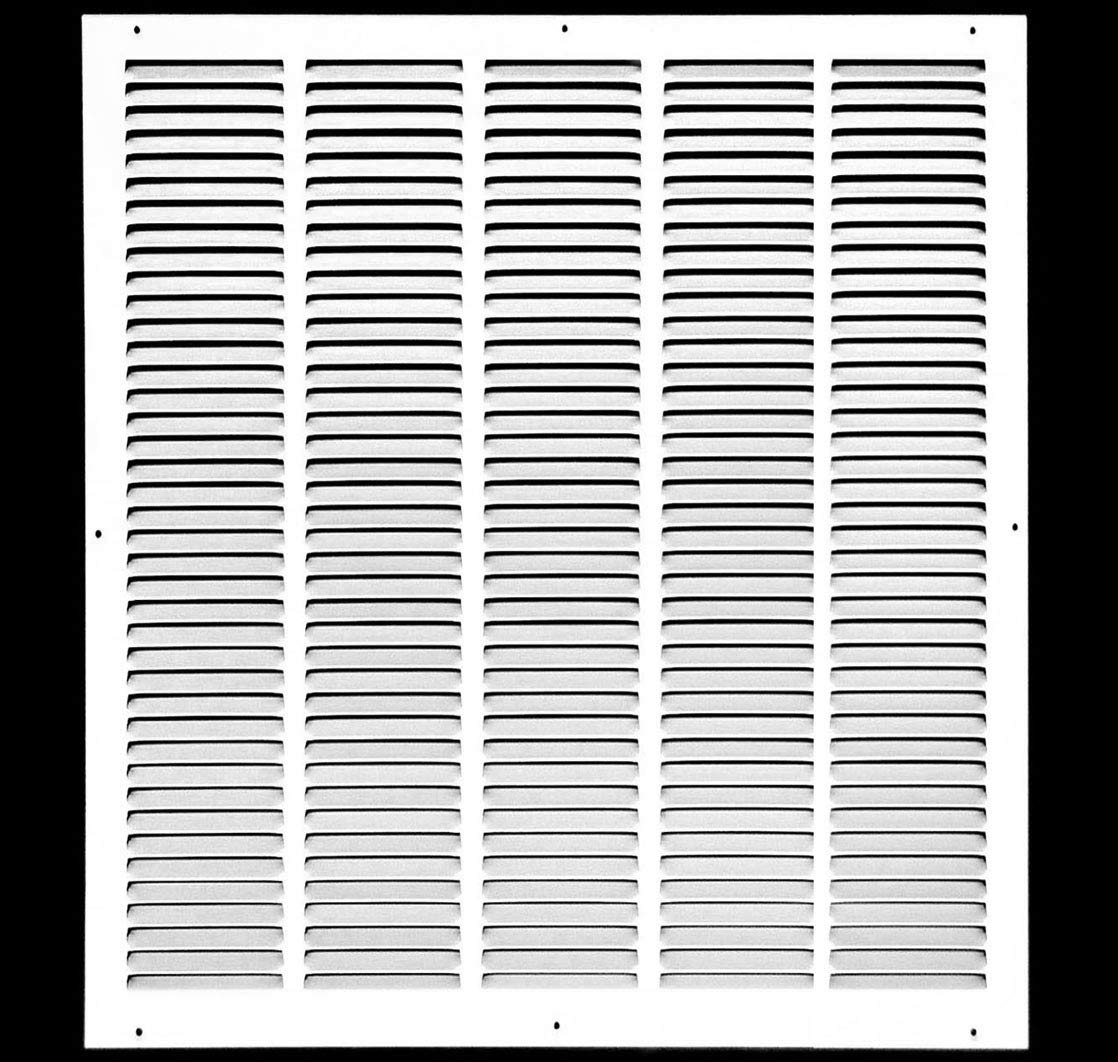 14'' x 8'' [Duct Opening] Flat Stamped Steel Return Air Grille by - Sidewall and Ceiling - HVAC Premium Vent Duct Cover - White [Overall Dimensions: 15.75''w X 9.75''h] — view 58
