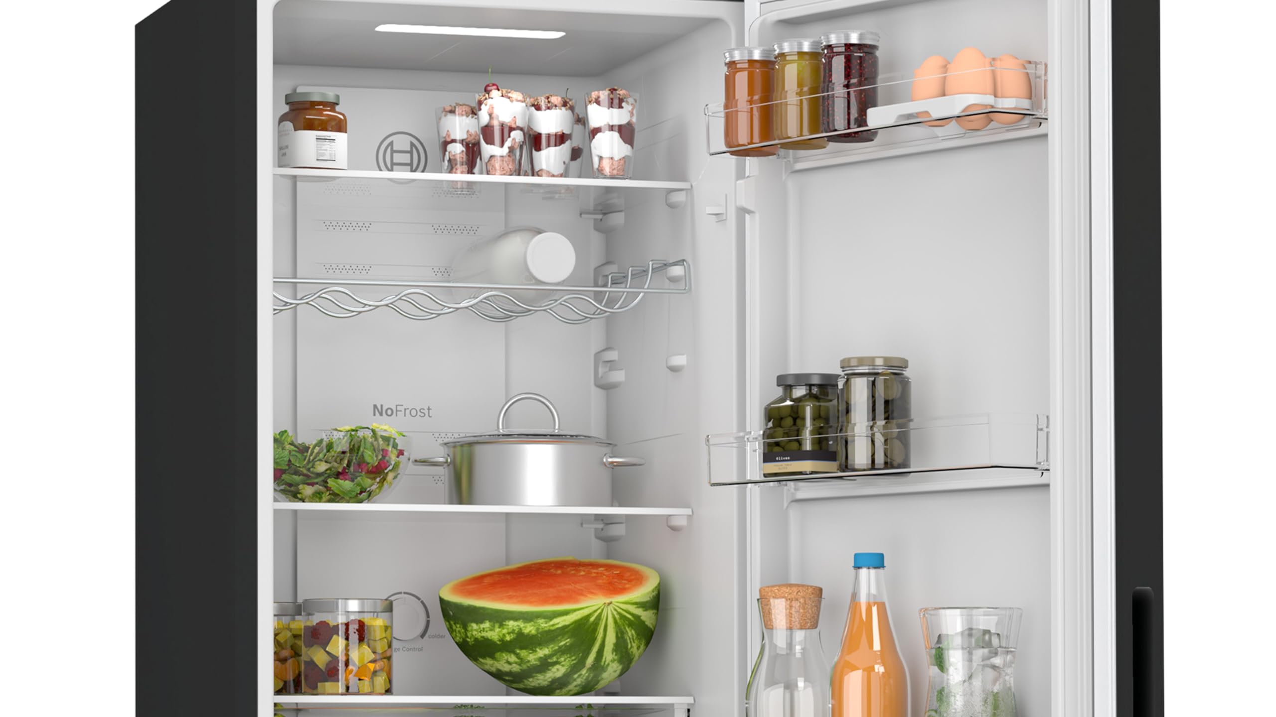 Bosch Series 2 KGN27NBEAG, Free-standing, Fridge Freezer with NoFrost,MultiBox LED Lighting 182.4x55 cm — view 2