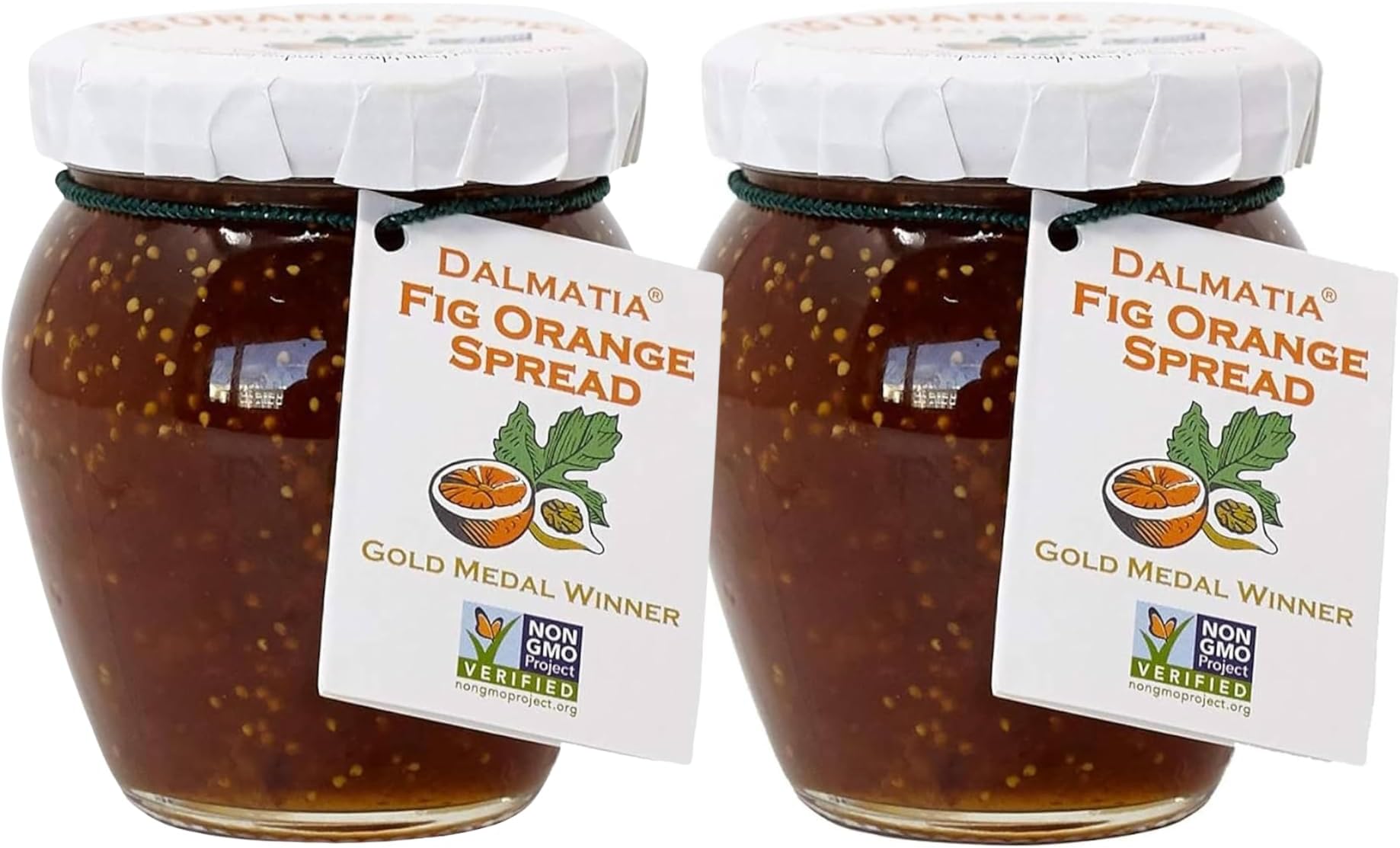 Orange Fig Spread, 8.5 oz | Mediterranean Citrus & Fig Blend | All-Natural, Non-GMO | Perfect for Cheese Boards, Glazes, and Breakfast | Product of Croatia (Pack of 2)