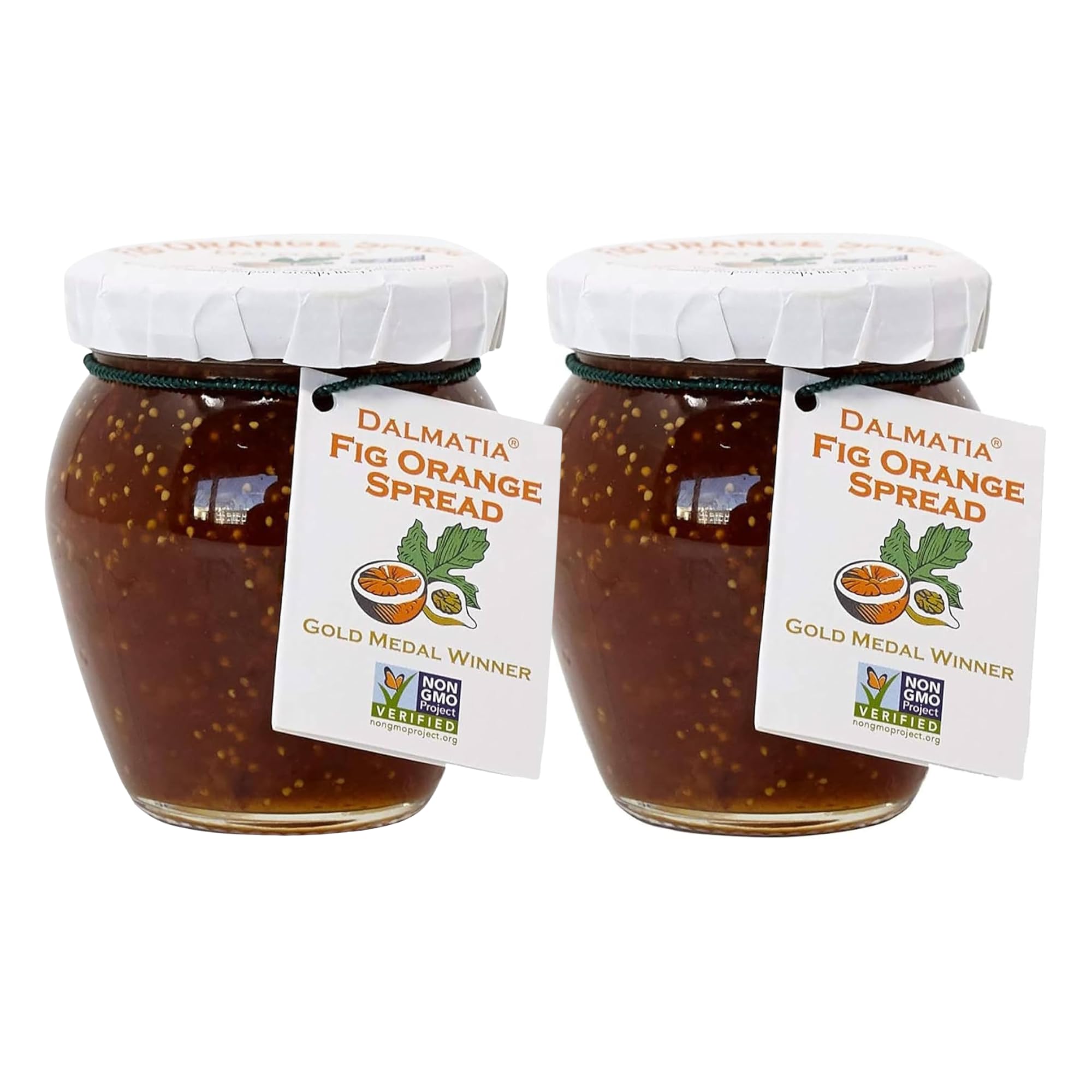 Dalmatia Orange Fig Spread, 8.5 oz | Mediterranean Citrus & Fig Blend | All-Natural, Non-GMO | Perfect for Cheese Boards, Glazes, and Breakfast | Product of Croatia (Pack of 2)