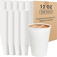 Vista 20 de RACETOP Paquete de 50 tazas de café de papel desechables de 16 onzas con tapas y mangas, vasos de papel desechables blancos, tazas calientes