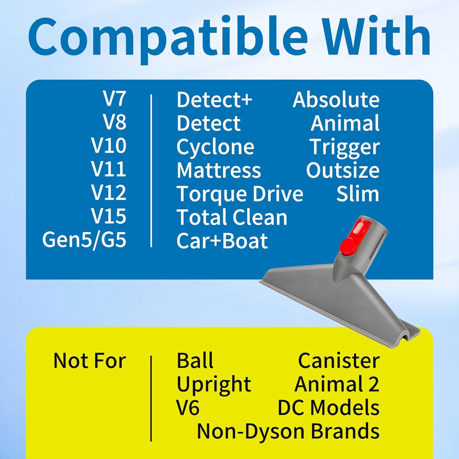 Mattress Tool for Dyson Vacuum Attachments, Replacement for Dyson Mattress Tool Compatible for Dyson Gen 5 Gen5 V15 V12 V11 V10 V8 V7 Vacuum Cleaner, Wide Nozzle Accessories for Dyson Attachments image 4 of 7 B0DS692XPD
