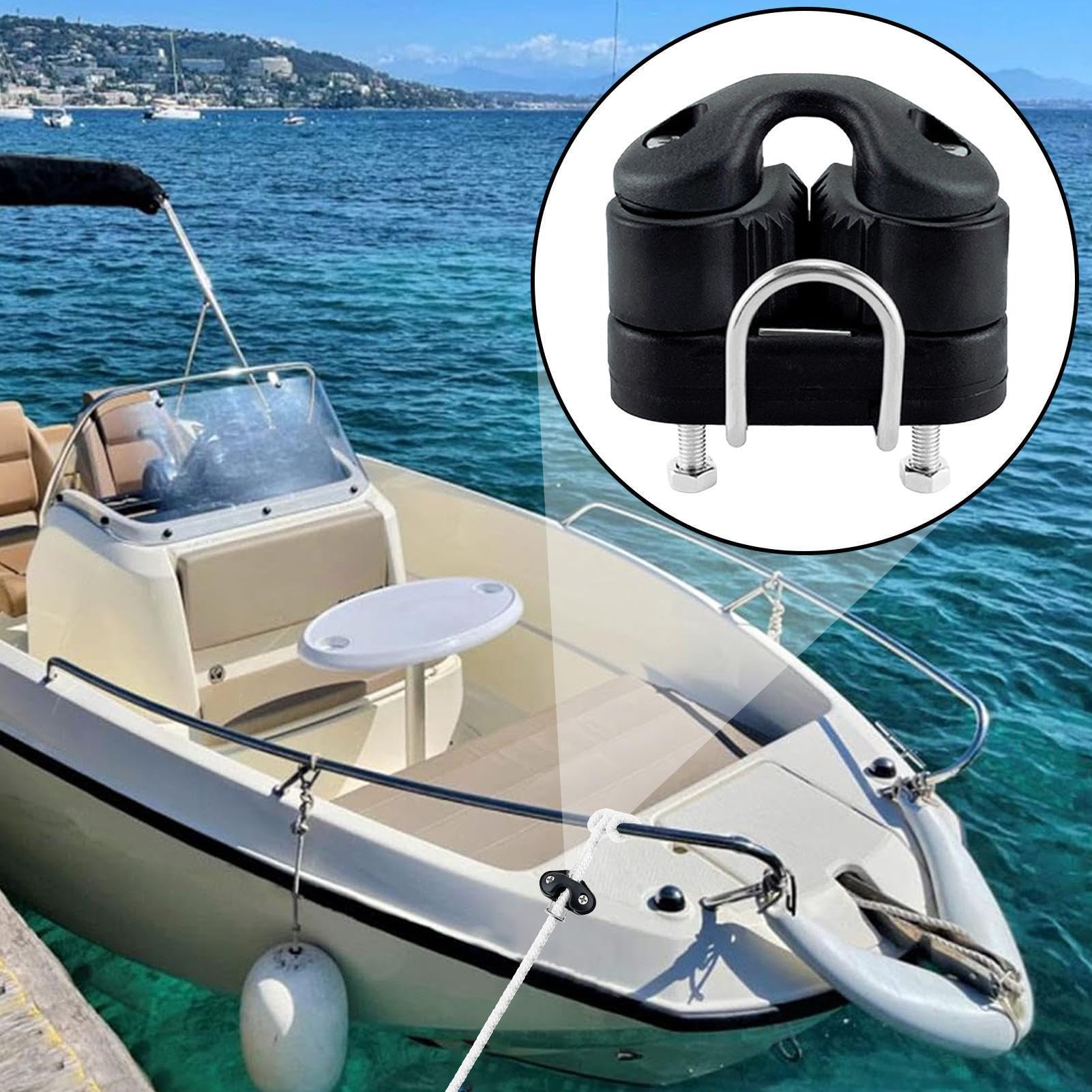 Pince à Corde Auto-serrante à Dégagement Rapide | Taquet à Came Pour Kayak, Bateau, Fitness Pilates, Gym | Nylon + Inox, Charge 100 Kg