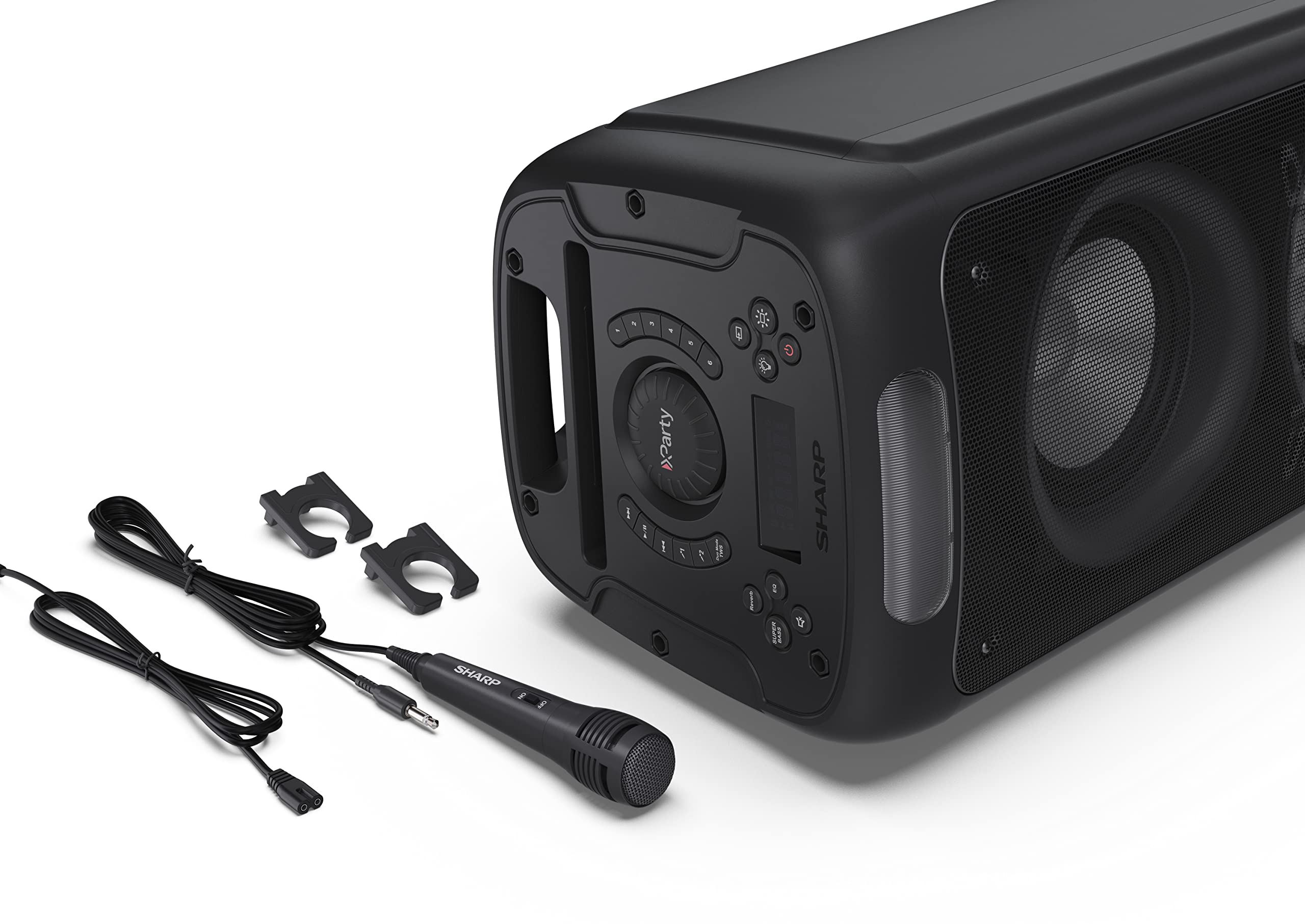Sharp PS-949 Altoparlante per feste, 12 ore di riproduzione con batteria integrata, LED lampeggiante, streaming di musica wireless Bluetooth ed effetto super bass. | 200 W